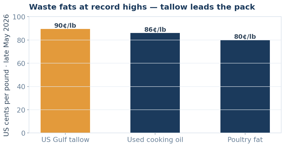 Waste fat prices at record highs