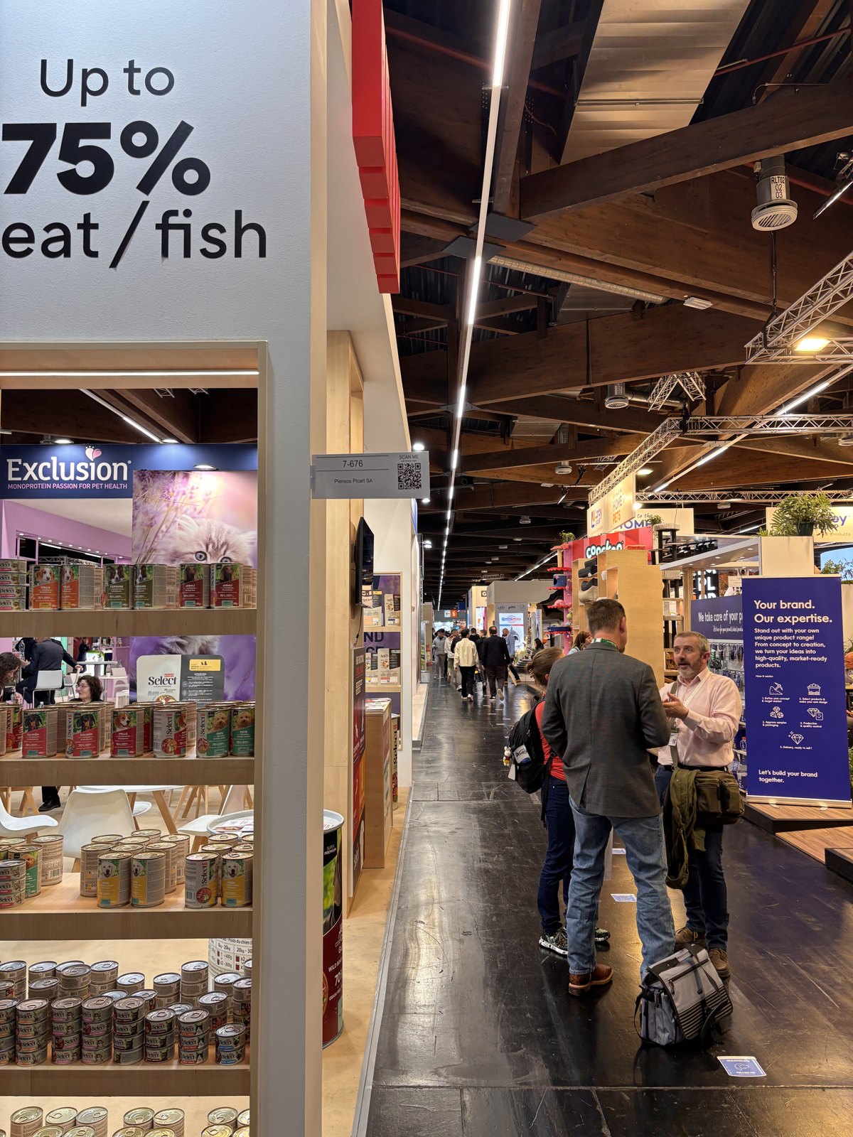 On the Interzoo show floor — the premium pet-food halls